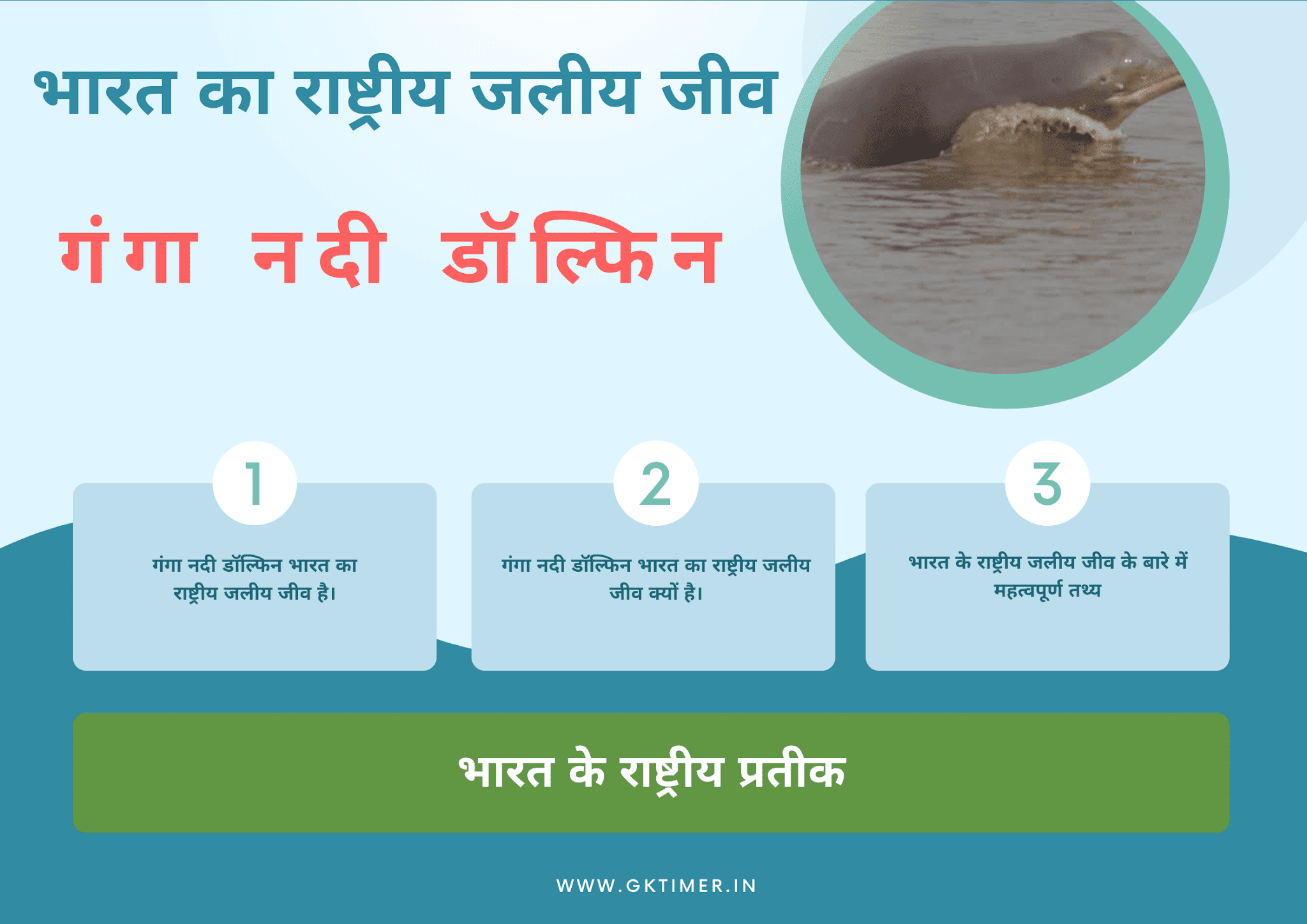 राष्ट्रीय जलीय जीव : गंगा नदी डॉल्फिन |National Aquatic Animal of India in Hindi : Ganges River Dolphin